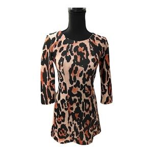 Bar III Animal Print Dress - Black and Tan